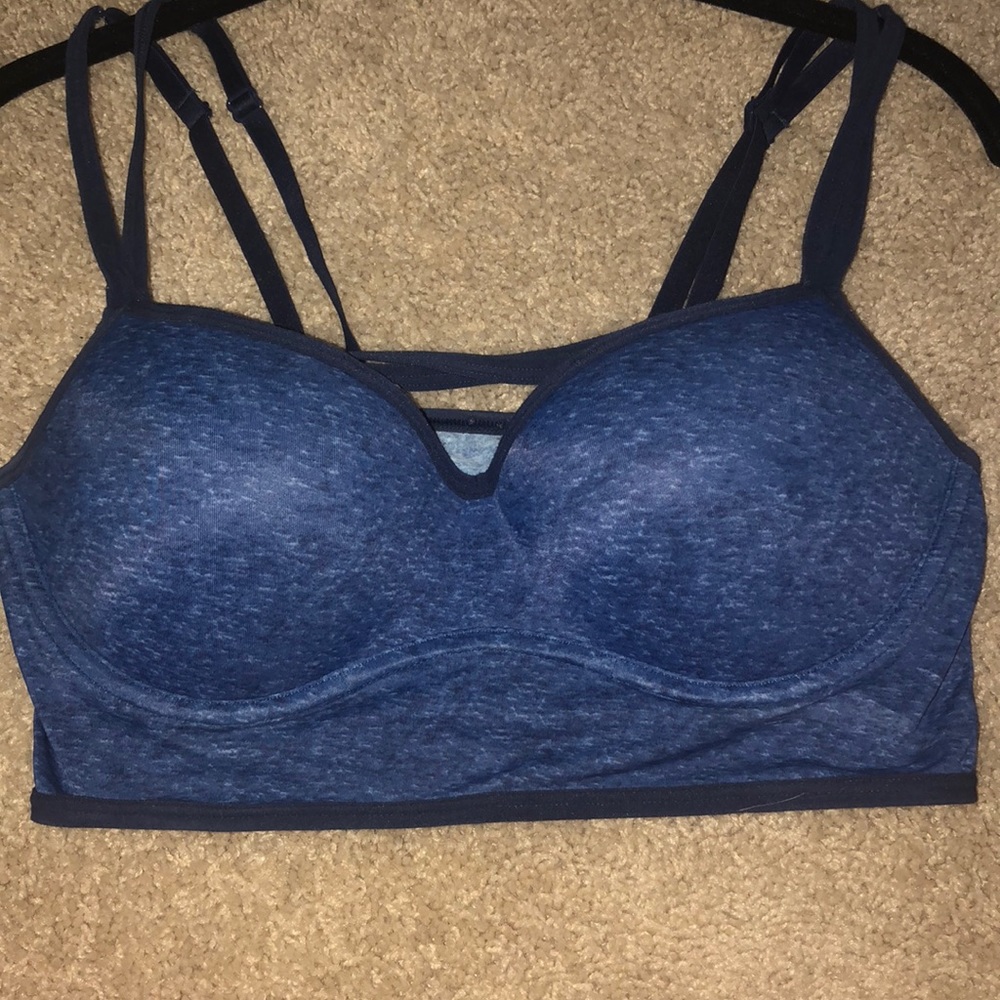 Navy Victoria’s Secret bra strappy crossed front